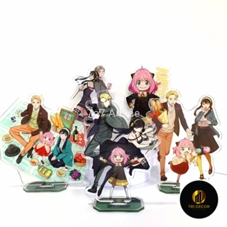 Mô hình Standee Anime SPY X Figures FAMILY Kawaii Anya Yor Loid decor góc học tập để bàn làm việc cao 15cm 1