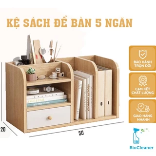 KỆ SÁCH ĐỂ BÀN CÓ NGĂN KÉO - ĐẦY ĐỦ PHỤ KIỆN