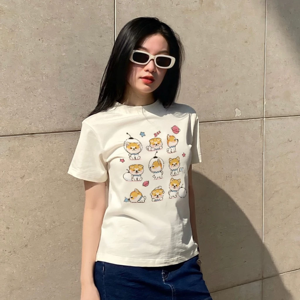 Áo Thun Baby Tee In DaaLaa Store In Hình Icon Cún Dễ Thương A51004