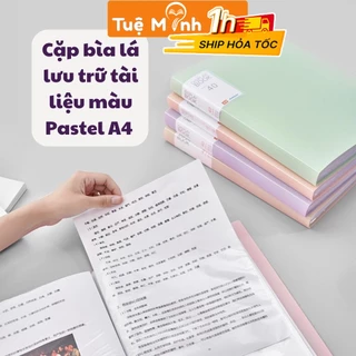 Cặp bìa lá lưu trữ tài liệu màu Pastel A4 K113, file giữ giấy ờ bảo vệ tiện lợi nhựa bền chắc chắn