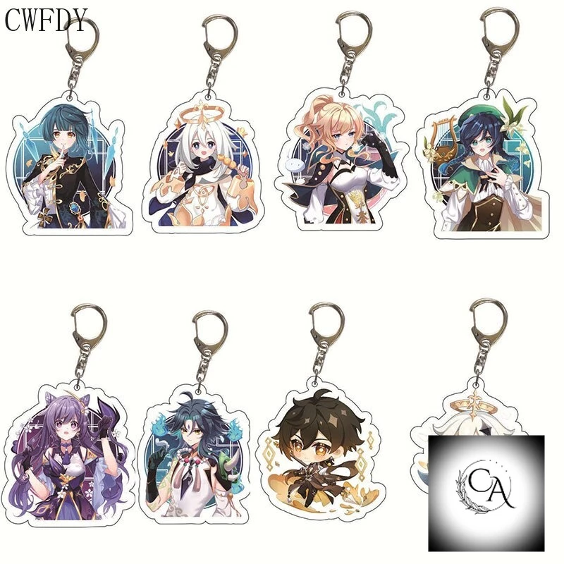 Móc khoá Anime Genshin Impact Key Chains Tartaglia Kunikuzushi Scaramouche Arcylic Pendant Keychain Cartoon