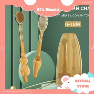 🌟[ TOP BÁN CHẠY ] Sét Rơ Lưỡi + Bàn Chải Silicon Cho Bé 0_18 THÁNG [ ẢNH THẬT ]🍀 .