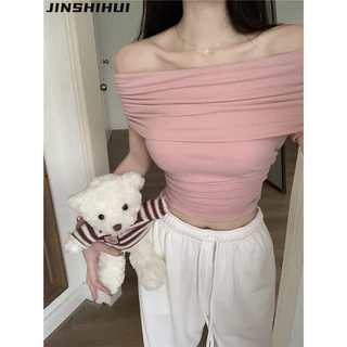 JINSHIHUI áo phông áo thun nữ croptop baby tee Thể thao Xu hướng Fashion Korean WTX23A0SST 45Z231111