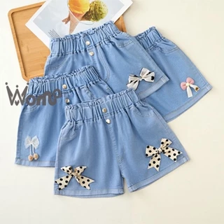 Woma / / Quần Short denim Mỏng Dáng Rộng Cỡ Lớn Thời Trang Cho Bé Gái