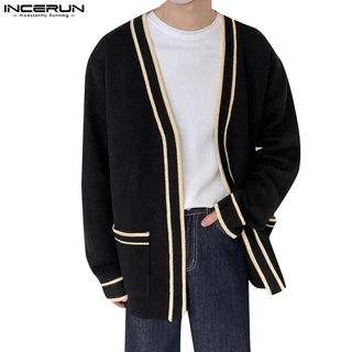 INCERUN Áo Khoác cardigan Dệt Kim Thời Trang Cho Nam