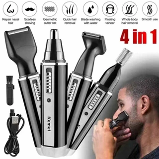 Kemei KM-6630 4 in 1 Electric Men Grooming Kit Nose Ear Hair Trimmer Beard Eyebrow Ear Rechargeable Shaver