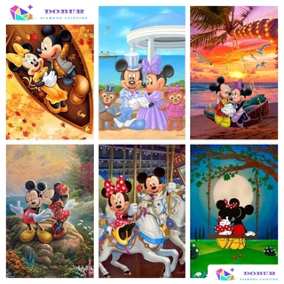 DOBUR | Bộ Tranh Đính Đá 5d Tự Làm Hình Chuột mickey minnie