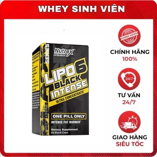 [CHÍNH HÃNG] NUTREX LIPO 6 BLACK INTENSE 60 VIÊN | hỗ trợ siết mỡ mạnh mẽ