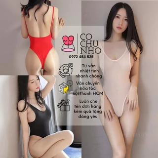 SX974 Đồ ngủ sexy -  Bodysuit trơn 2 dây hở lưng quyến rũ -minhtrang