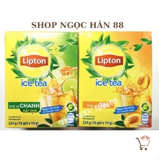 Trà LIPTON Hòa Tan 2 Vị Chanh Mật Ong / Đào 192gr ( Hộp 16 gói x 12gr) - DATE MỚI