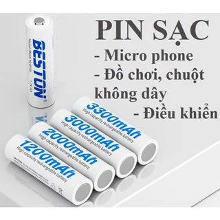 Bộ 4 pin Sạc AA AAA Beston dung lượng cao đến 3300mAh dùng cho micro, đồ chơi, đồng hồ.. Pin 2A 3A Beston