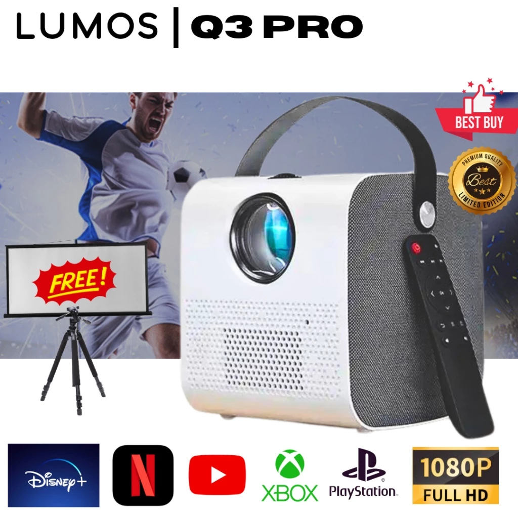 (Miễn phí chân đứng) Máy chiếu Lumos Q3 Pro độ phân giải 4K UHD tích hợp hệ điều hành Android,thiết, chất lượng cao