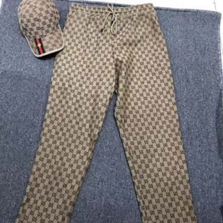 GUC * Full-body letter jacquard khaki men and women couple European station new all-match casual pants