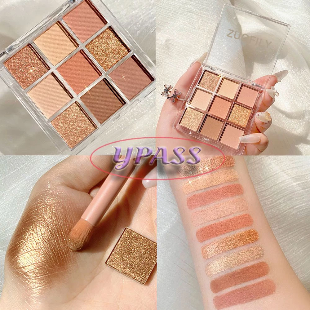 CYREAL 9 Màu Trong Suốt Có Độ Bóng Cao Eyeshadow Palette Chống Nước Lâu Trôi Phấn Trang Điểm Mắt