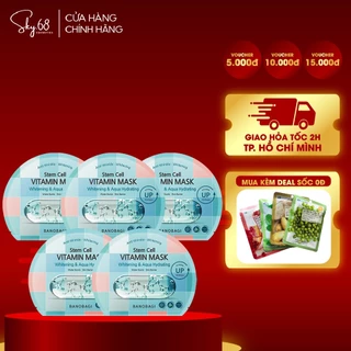 Combo 5 Mặt nạ BANOBAGI Cấp Ẩm và Dưỡng Sáng Da Stem Cell Vitamin Mask 30ml x5 - CARO Aqua Hydrating