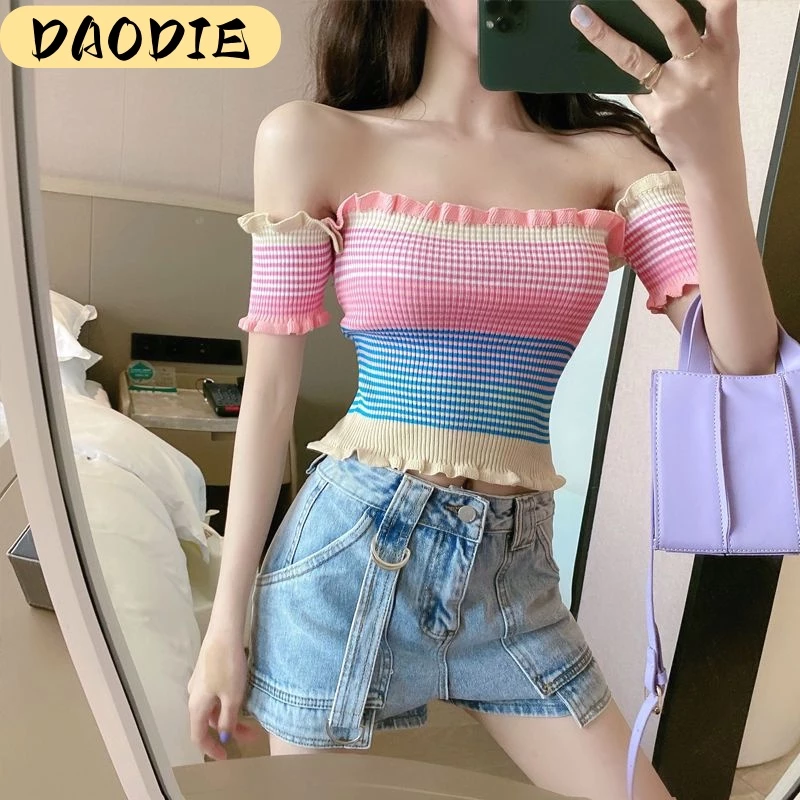 DAODIE áo phông áo thun nữ croptop baby tee Thời trang hàn quốc A99J6WZ