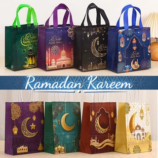 Túi Tote Không Dệt Nhiều Phong Cách Eid Mubarak Trăng Sao - Túi Quà Tặng Ramadan Kareem - Mubarak - Đồ Dùng Tiệc Hồi Giáo