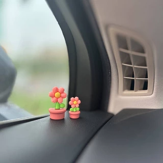 Cute Little Red Flower Car Center Console Window Decoration Girl Car Interior Decoration Creative Personality Beautiful Car Supplies 2V7F