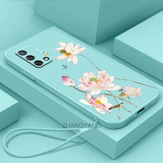 ốp lưng oppo a74 4g a74 5g a95 Ốp Điện Thoại tpu Viền Thẳng Chống Rơi Thời Trang Và Xinh Xắn Kèm Dây Đeo Cho oppo a74 4g a74 5g a95