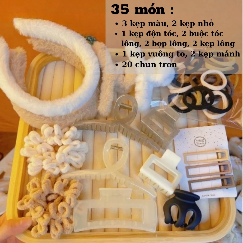 [Sẵn Hàng] Set Kẹp Tóc 35/67 Chi Tiết Phụ Kiện Tóc, Chun Buộc Tóc, Kẹp Tóc, Băng Đô (SX4M)