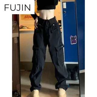 FUJIN quần_ống_rộng Quần Túi Hộp Vintage workwear pants 2023 NEW Style 072412