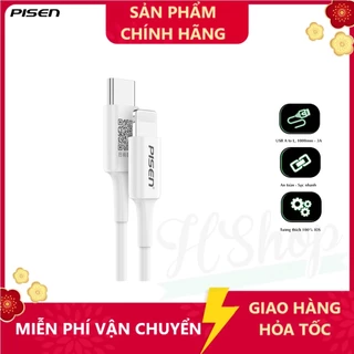 Cáp Pisen Quick Type-C to L 1m / 1,8m , sạc nhanh 3A, model: CL-PD-1000 - Hàng Chính Hãng, bảo hành 6 tháng