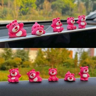 Cute Cartoon Strawberry Bear Car Electric Car Small Ornaments Vehicle Center Console Display Screen Rearview Mirror Decorative Supplies Cute car interior Women's Automotive Products