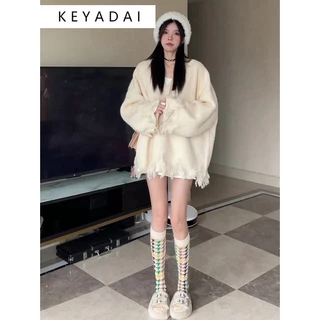 KEYADAI Áo Len áo khoác cardigan Popular Comfortable thời trang Thời trang A21K026 48Z231129