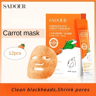 12 Cái / hộp SADOER Complex Acid Carrot Foam Mặt nạ để loại bỏ mụn đầu đen và làm sạch lỗ chân lông