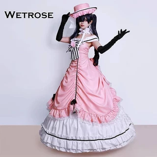 [Wetrose] Black Butler Robin Ciel SSR Trang phục hóa trang Black Butler Áo choàng phong cách Victoria Hồng Gothic Gothic Gothic Gothic Bộ váy dài Bộ tóc giả Halloween Xmas