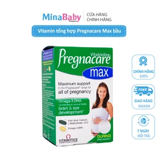 Vitamin tổng hợp Vitabiotics Pregnacare Max bầu giúp mẹ giảm ốm nghén, thai nhi phát triển toàn diện 84 viên