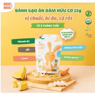 Bánh gạo ăn dặm hữu cơ Nobi Nobi Thái Lan 15g mix 3 vị cho bé trên 8 tháng