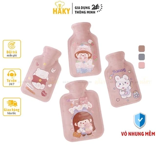 Túi chườm nóng lạnh hoạt hình dễ thương 450ml túi đa năng chườm nóng giảm đau bụng kinh, chườm lạnh hạ sốt HAKY047