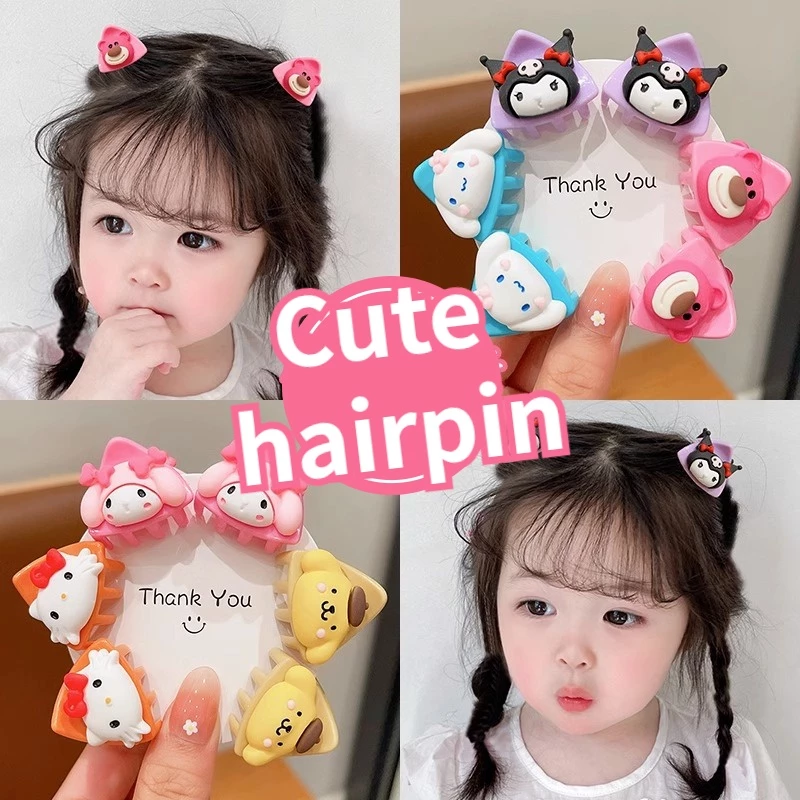 SANRIO Kẹp Tóc Hình Tai Mèo Dễ Thương Cho Bé Gái