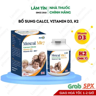 Viên Uống MEXCAL MK7, Bổ Sung Canxi, Ngừa Loãng Xương Cho Bà Bầu  Lọ 30 60 Viên