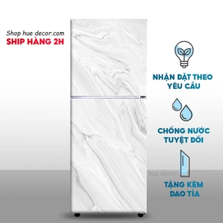 Decal vân đá trắng dán tủ lạnh, dán đồ nội thất  chống nước đơn giản sang trọng -siêu bền, giá rẻ khổ giấy 70 cm