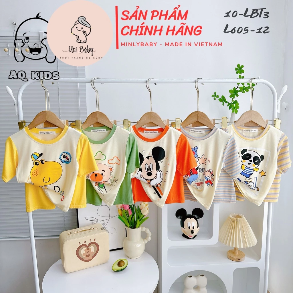 [𝟖-𝟑𝟎𝐤𝐠] Bộ Quần Lửng Áo Ngắn Bé Trai Vải Thun Lạnh Mềm Mát, Hàng Chính hãng Minlybaby - Unibaby Store - LBT3