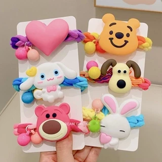 SANRIO Dễ Thương Dây Cột Tóc Hình Gấu / Dâu Tây Đáng Yêu Cho Bé Gái