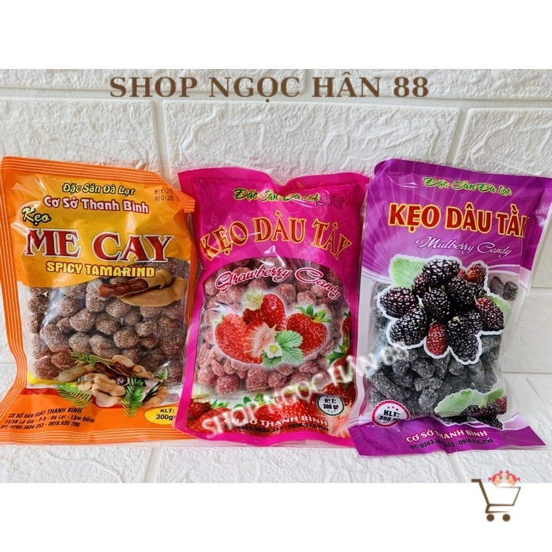 Kẹo Ô Mai Me Cay/Dâu Tằm/dâu tây Đặc Sản Đà Lạt Túi 200g