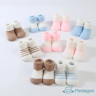 Bộ 3 Đôi Vớ cotton Mềm Mại Thoải Mái Phối Màu Tương Phản Cho Bé