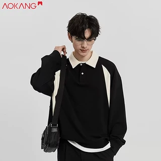 Aokang Áo Sweater Polo Phối Màu Tương Phản Thời Trang Xuân Thu 2023 Cho Nam