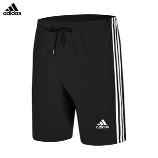 [M-3xl] Adidas100% Chính Hãng Nam Thêu Logo Quần Short Thể Thao Mùa Hè Rời Thẳng Ba Sọc Bermudas Dây Rút Quần Crop