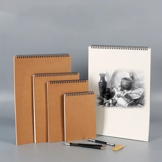 Sketchbook Sổ tay vẽ chì phác thảo khổ A4 A5 A6 nghệ thuật giấy kem trơn cho học sinh - SB