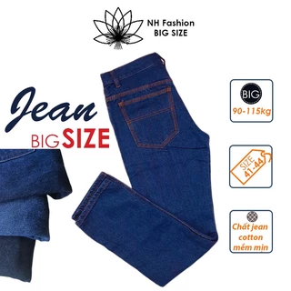 Quần jean nam BIG SIZE từ 80kg đến 115kg, quần bò nam form suông chất jean cotton dày dặn - NH Shop BIG SIZE