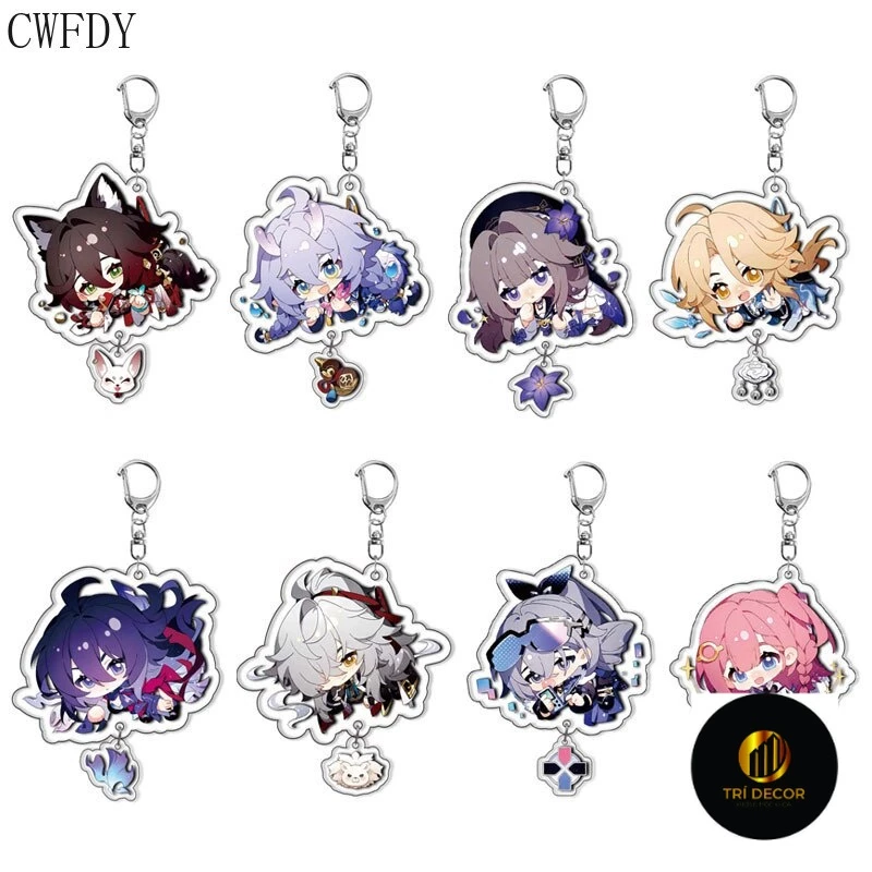 Móc khóa Game Honkai Star Rail Cosplay Keychain Balde Jingyuan Seele Danheng Kawaii Figure Acrylic Collection