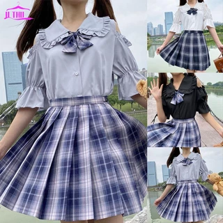 【UTHU】Summer Girls Student Tops with Cute Collar and Short Sleeves in Lolita Style