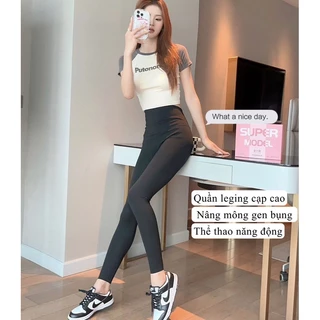 Quần legging Super Mordel 6D đúc su hộp hồng cạp cao siêu nâng v3 co dãn 4 chiều hot hit GYZ