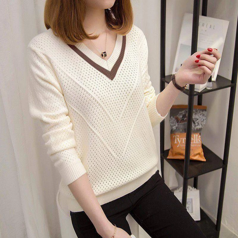 Áo sweater Tay Dài Cổ Chữ v Phong Cách Thời Trang Mùa Thu Cho Nữ