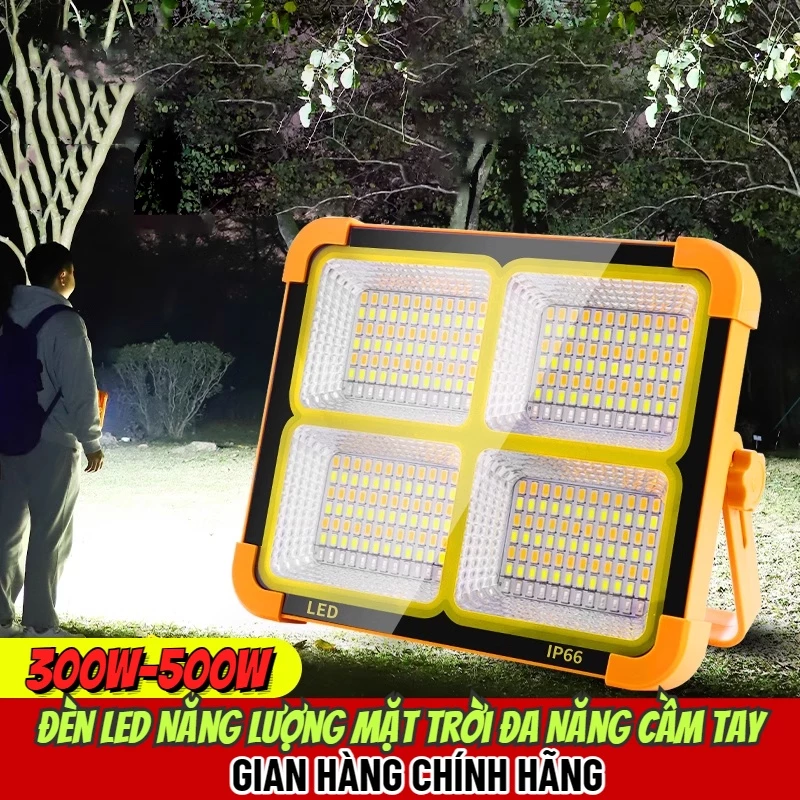 Đèn LED tiết kiệm năng lượng mặt trời di động, đèn khẩn cấp IP66 chống nước có đèn cảnh báo