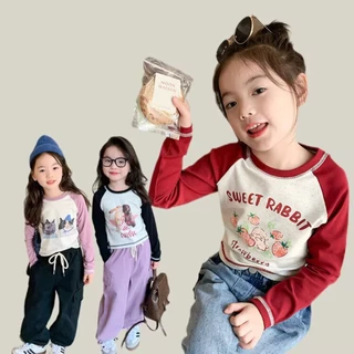 Áo Thun cotton Tay Dài Hở Vai Nhiều Màu Sắc Thời Trang Mùa Xuân Dành Cho Bé Gái